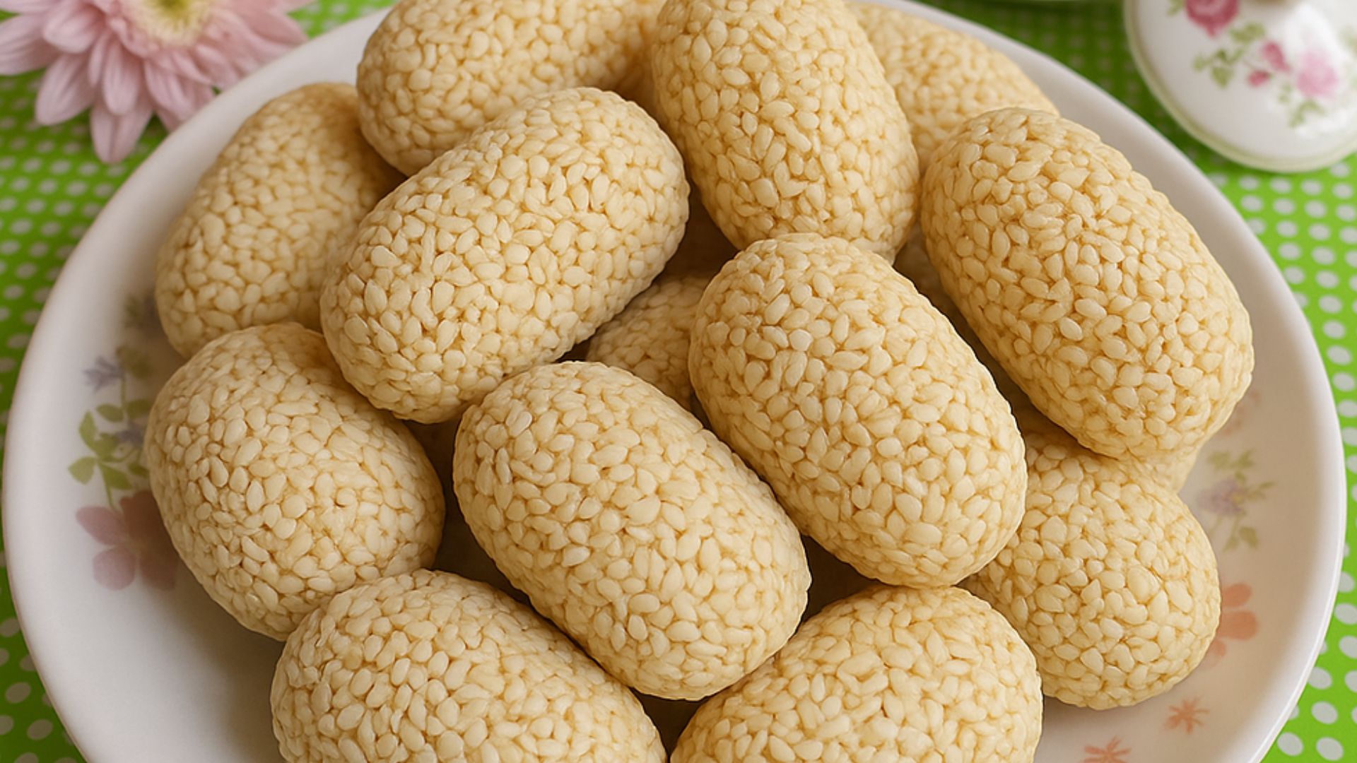 Kue wijen yang viral di tiktok.