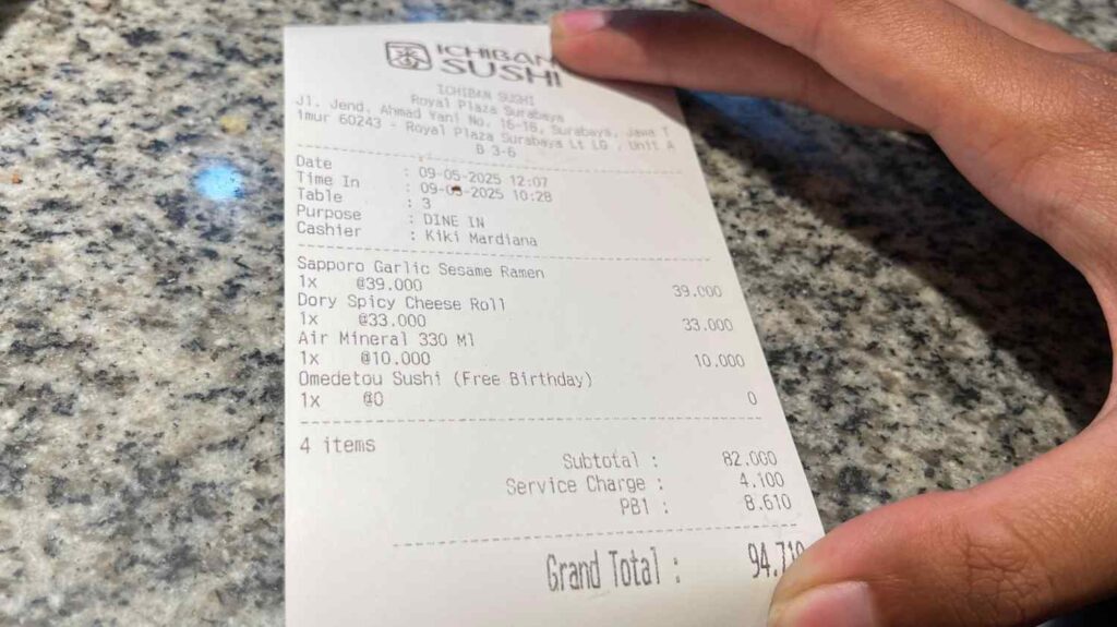 menu sushi cakegratis hanya 0 rupiah