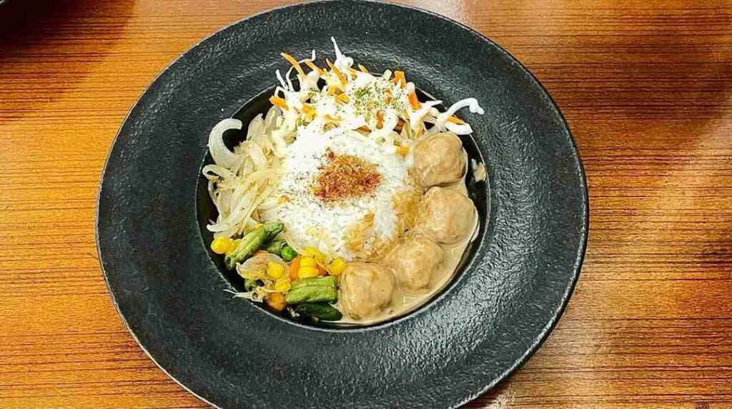 sky rice with mushroom sausace