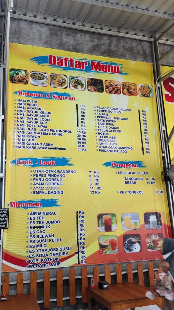 Semua menu yang ada di pecel juara cabang pertama