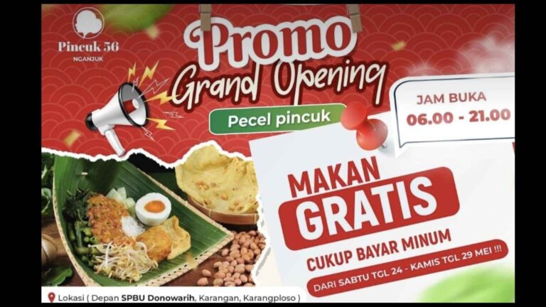 Pecel Pincuk 56 Gelar Promo Grand Opening di Depan SPBU Karangploso Malang