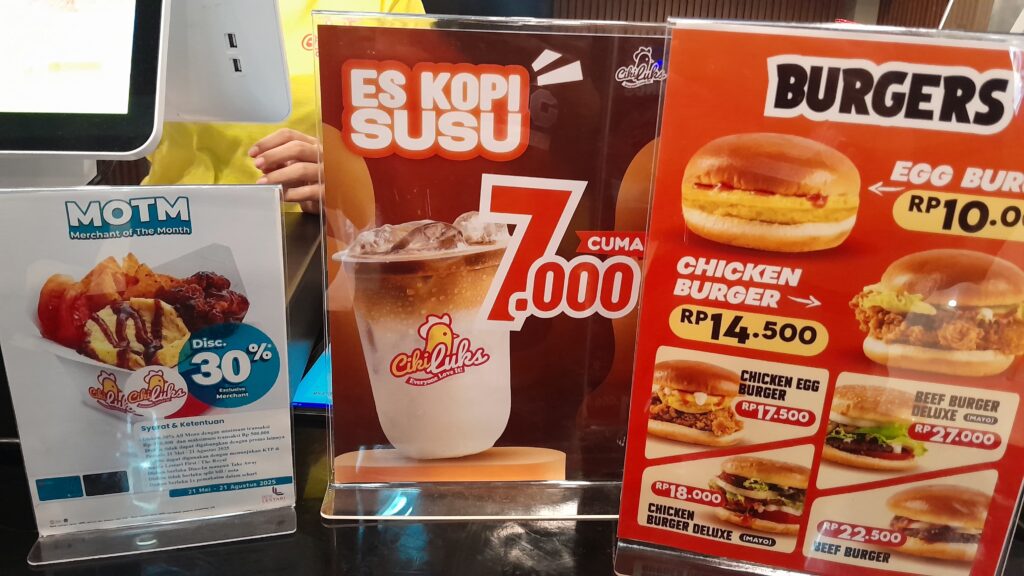 Menu yang sangat terjangkau.