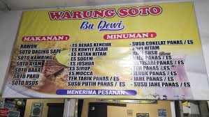 menu makanan warung soto bu dewi