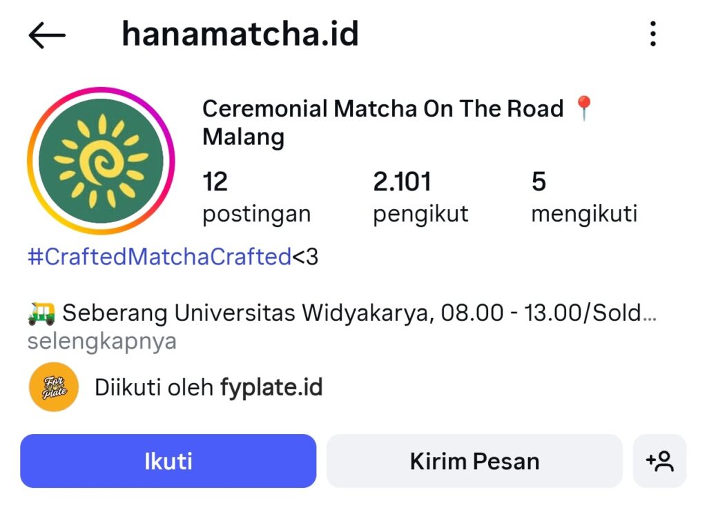akun instagram hanamatcha