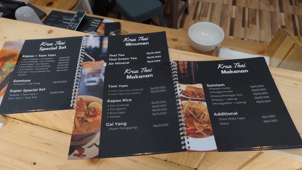 Menu di krua thai